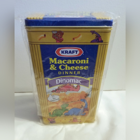 Vintage 1991, Kraft Macaroni & Cheese Cheeseasaurus Rex Tin, NEW in PACKAGE - Picture 3 of 16